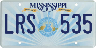 MS license plate LRS535
