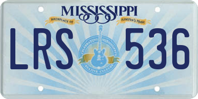 MS license plate LRS536
