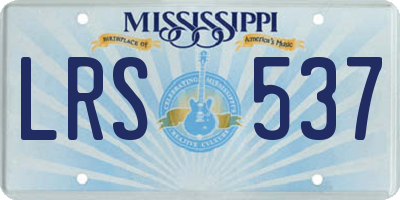 MS license plate LRS537