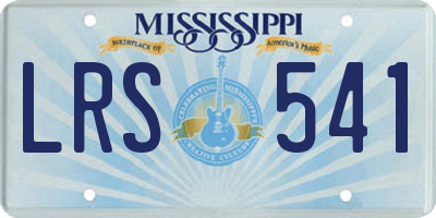 MS license plate LRS541