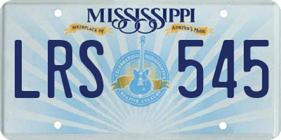 MS license plate LRS545
