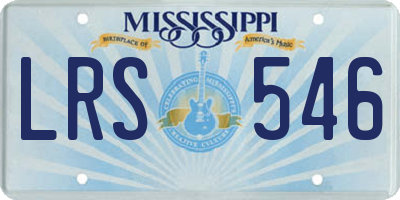 MS license plate LRS546