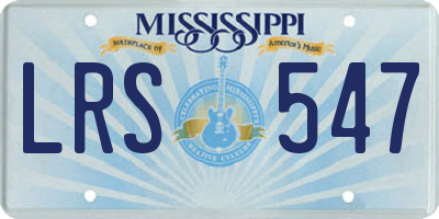 MS license plate LRS547