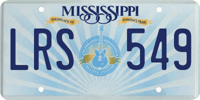 MS license plate LRS549