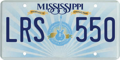 MS license plate LRS550