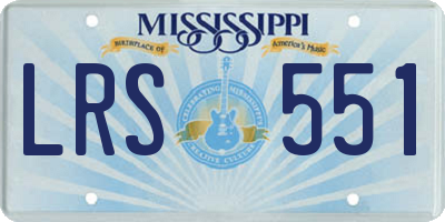 MS license plate LRS551