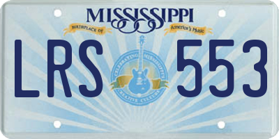 MS license plate LRS553