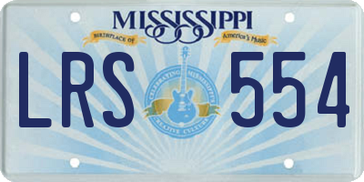 MS license plate LRS554