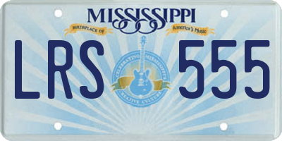 MS license plate LRS555