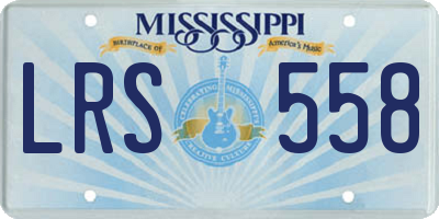 MS license plate LRS558