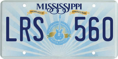 MS license plate LRS560