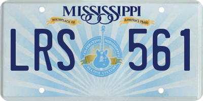 MS license plate LRS561