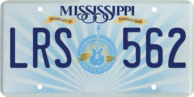 MS license plate LRS562