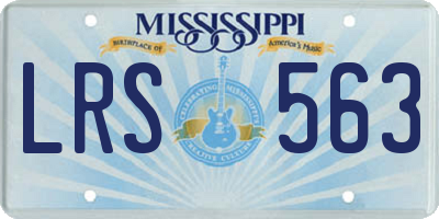 MS license plate LRS563