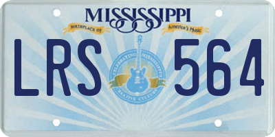 MS license plate LRS564