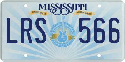 MS license plate LRS566
