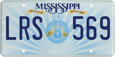MS license plate LRS569