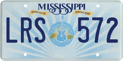 MS license plate LRS572