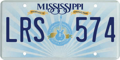 MS license plate LRS574