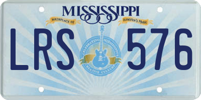 MS license plate LRS576