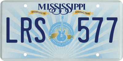 MS license plate LRS577