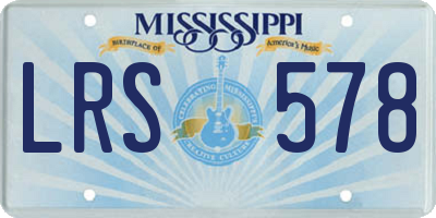 MS license plate LRS578