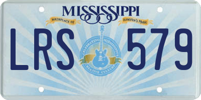 MS license plate LRS579
