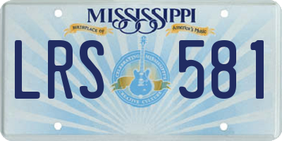 MS license plate LRS581