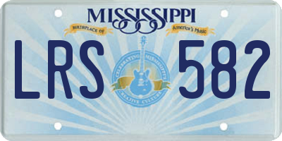 MS license plate LRS582