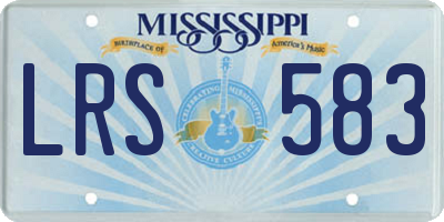 MS license plate LRS583