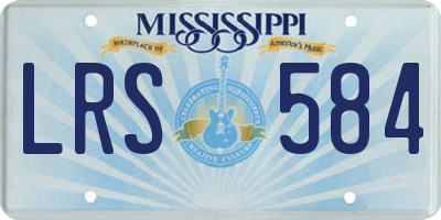 MS license plate LRS584