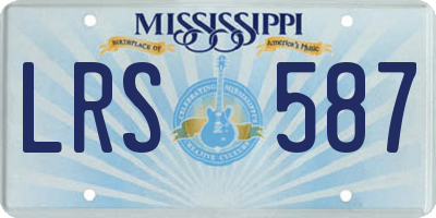 MS license plate LRS587