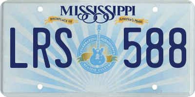 MS license plate LRS588