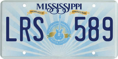 MS license plate LRS589