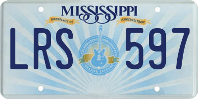 MS license plate LRS597