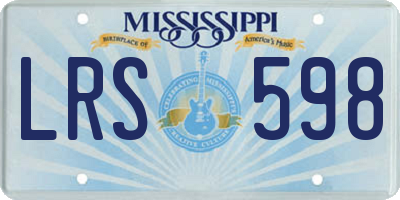 MS license plate LRS598
