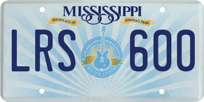 MS license plate LRS600