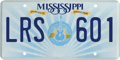 MS license plate LRS601