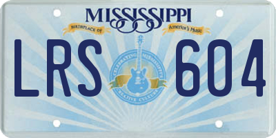 MS license plate LRS604