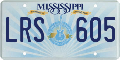 MS license plate LRS605