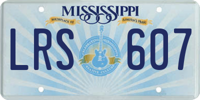 MS license plate LRS607