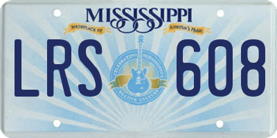MS license plate LRS608