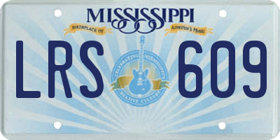 MS license plate LRS609