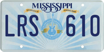 MS license plate LRS610