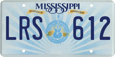 MS license plate LRS612