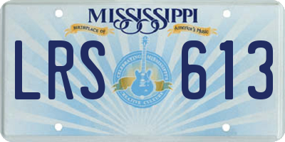 MS license plate LRS613