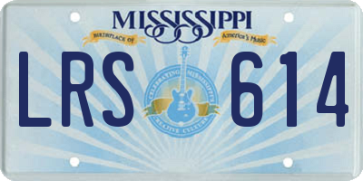 MS license plate LRS614