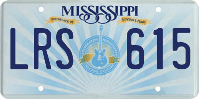 MS license plate LRS615