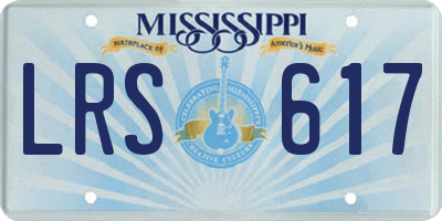 MS license plate LRS617