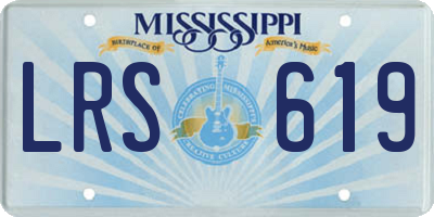 MS license plate LRS619